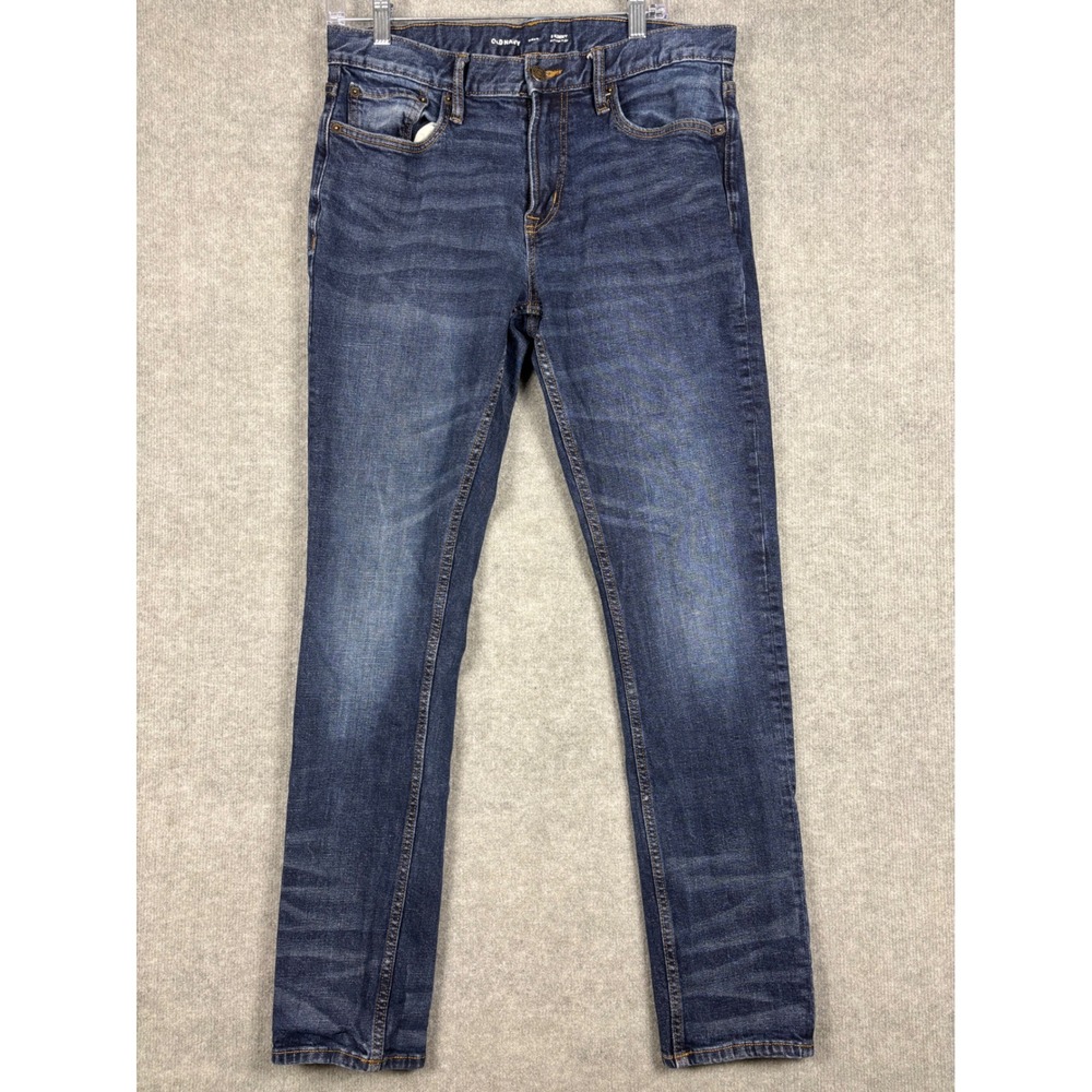 Old Navy Skinny Built-In Flex Jeans Dark Wash 34x31 Blue Denim